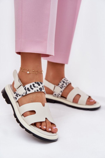 Sieviešu basenes Sieviešu ar platiem papēžiem ar leoparda kažokādas rakstu Vinceza 66780 smilšu krāsas 2