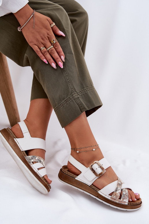 Sieviešu basenes ar sprādzēm Inblu GS000056 baltas krāsas