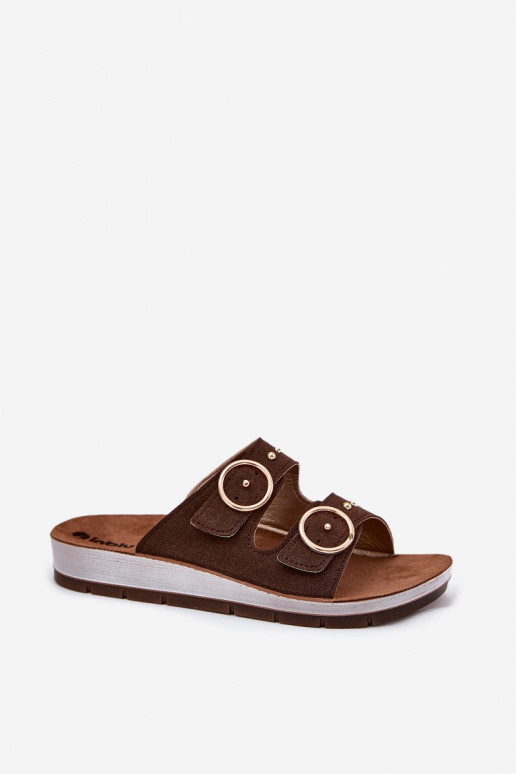 Ērtas sieviešu čības Inblu CP000054 brūnas krāsas