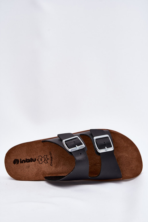 sieviešu čības ar sprādzēm Inblu CP000042 melnas krāsas