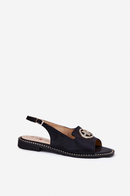 Sieviešu basenes ar platiem papēžiem ar ornamentiem S.Barski KV51-002 melnas krāsas Sieviešu basenes ar platiem papēžiem ar ornamentiem S.Barski KV51-002 melnas krāsas