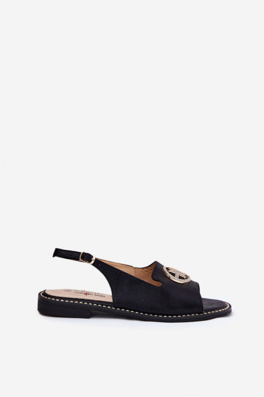 Sieviešu basenes ar platiem papēžiem ar ornamentiem S.Barski KV51-002 melnas krāsas Sieviešu basenes ar platiem papēžiem ar ornamentiem S.Barski KV51-002 melnas krāsas