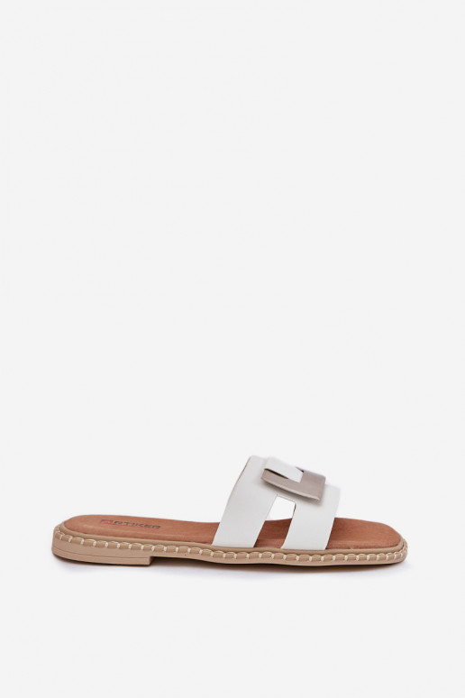 Čības Sieviešu dzīvoklis Ar greznu Detalem Artiker 56C1334 baltas krāsas Čības Sieviešu dzīvoklis Ar greznu Detalem Artiker 56C1334 baltas krāsas