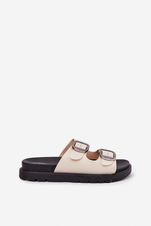 sieviešu čības ar sprādzēm ar platformu smilšu krāsas Elamas sieviešu čības ar sprādzēm ar platformu smilšu krāsas Elamas