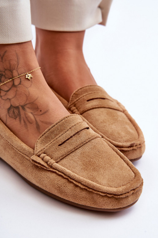 Eleganti zamšādas lauferi brūnas krāsas Lenvie Eleganti zamšādas lauferi brūnas krāsas Lenvie