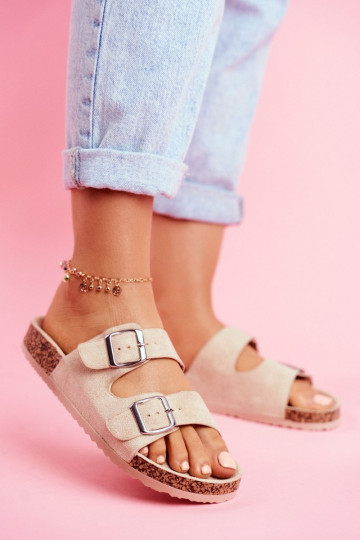 Sieviešu Čības Uz Koreku ar sprādzēm smilšu krāsas Si Senor