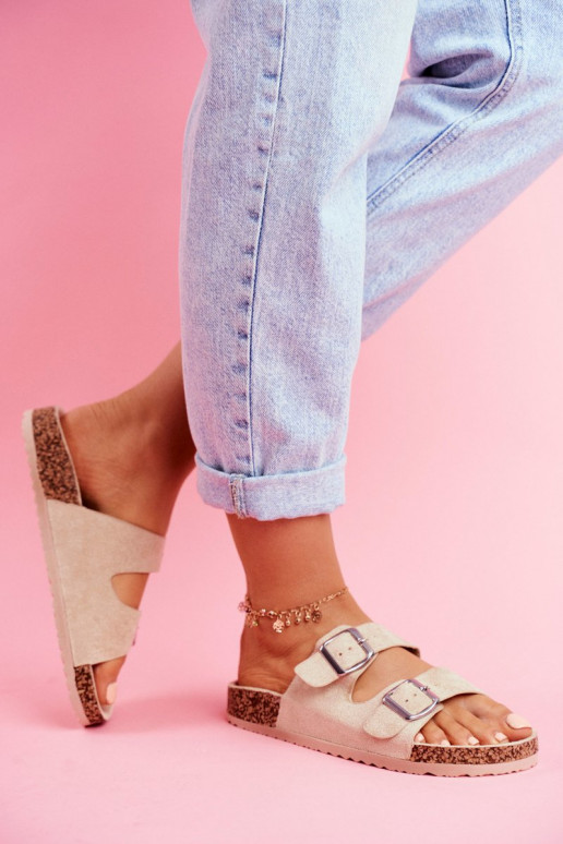 Sieviešu Čības Uz Koreku ar sprādzēm smilšu krāsas Si Senor