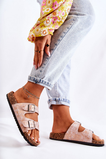 Sieviešu Čības Uz Koreku ar sprādzēm Zelta krāsas Vivio 2