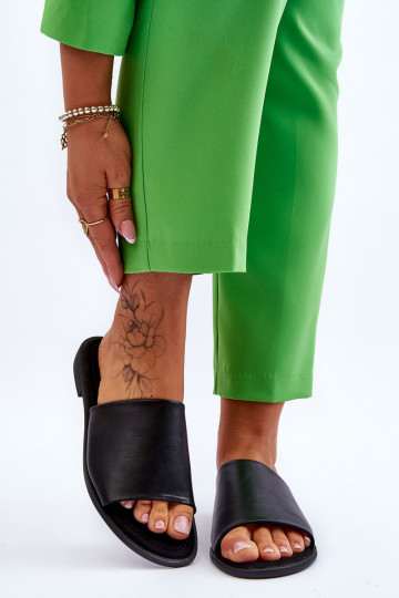 Sieviešu Āda gluda Čības melnas krāsas Cerise