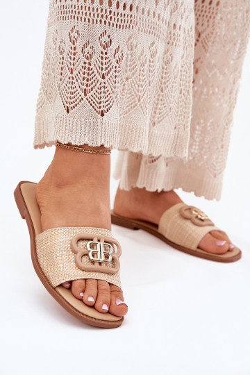 zempapēžu sieviešu čības Ar greznu Detalem smilšu krāsas Nenitta