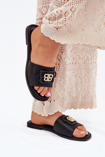 zempapēžu sieviešu čības Ar greznu Detalem melnas krāsas Nenitta