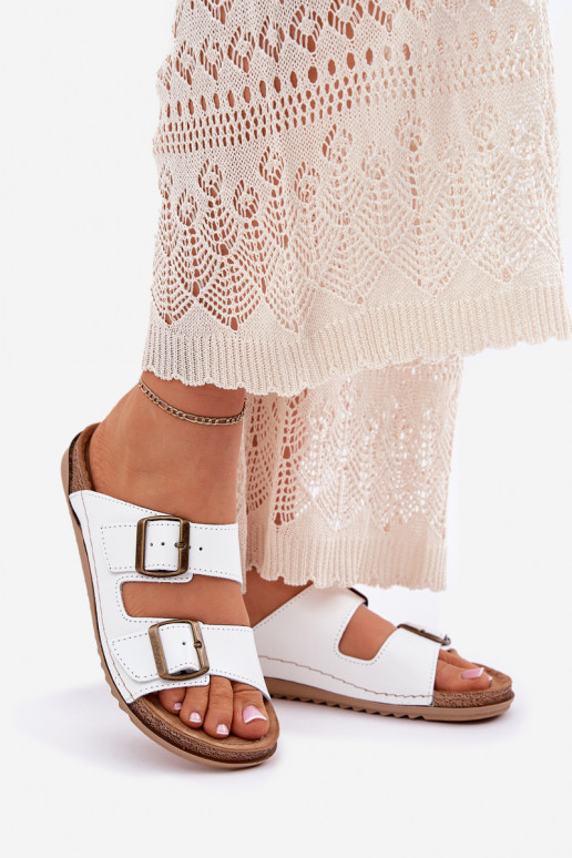 Čibas no dabīgas ādas Sieviešu Z Klarami Inblu AA0002KU baltas krāsas