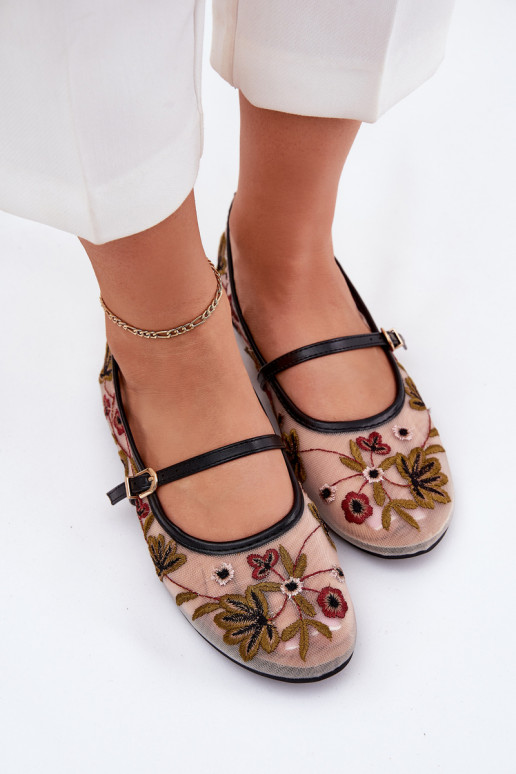 Balerīnas Z Haftem I Svītrasem melnas krāsas Lilindraen