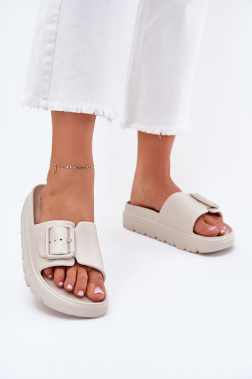 sieviešu čības Vieglas čības uz pirksta ar platformu ar sprādzēm smilšu krāsas Viasara 2