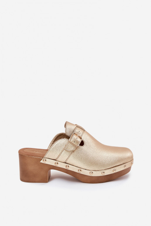 Čības Tukšas Sieviešu ar papēdi ar sprādzēm Zelta krāsas Veldexina