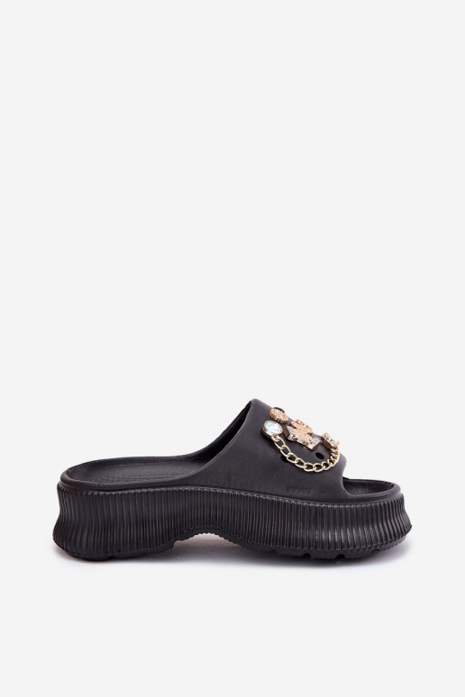 Vieglas čības uz pirksta sieviešu čības Ze Zelta krāsasmi Przypinkami melnas krāsas Hortiana