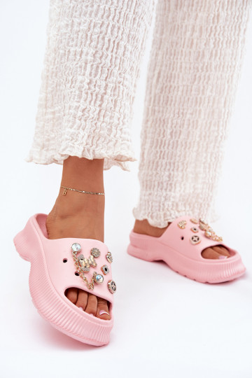 Vieglas čības uz pirksta sieviešu čības Ze Zelta krāsasmi Przypinkami Rozā krāsas Hortiana