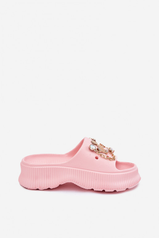 Vieglas čības uz pirksta sieviešu čības Ze Zelta krāsasmi Przypinkami Rozā krāsas Hortiana Vieglas čības uz pirksta sieviešu čības Ze Zelta krāsasmi Przypinkami Rozā krāsas Hortiana