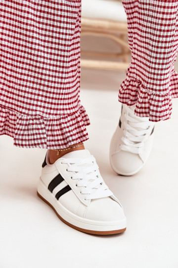 sporta apavi Sneakers modeļa apavi Sieviešu no eko ādas baltas krāsas Ravina 2