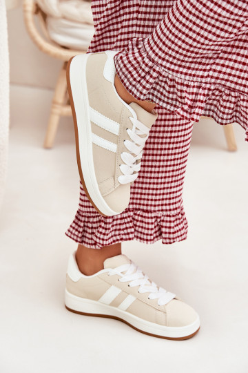 sporta apavi Sneakers modeļa apavi Sieviešu no eko ādas smilšu krāsas Ravina 2