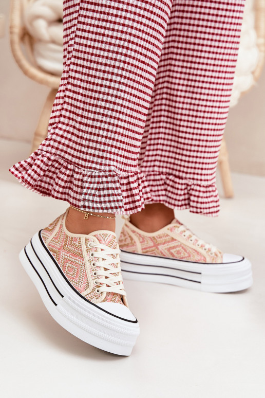 Zems sieviešu puszābaki ar platformu Rozā krāsas Melina