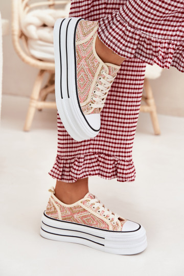 Zems sieviešu puszābaki ar platformu Rozā krāsas Melina 2