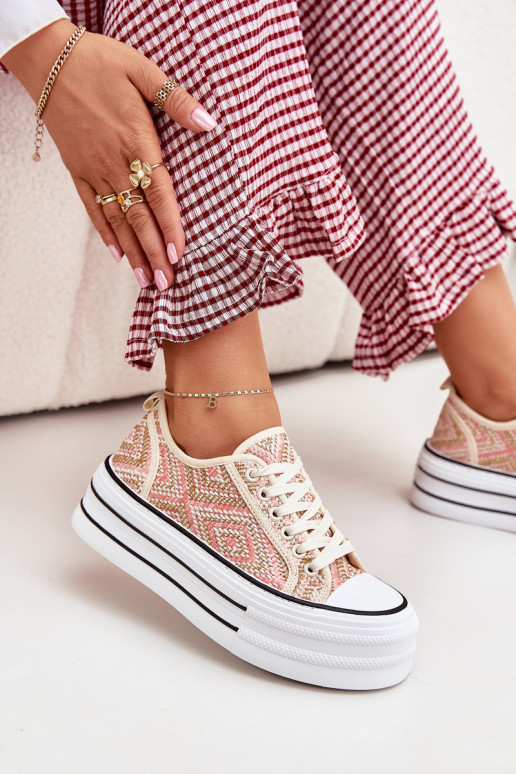 Zems sieviešu puszābaki ar platformu Rozā krāsas Melina