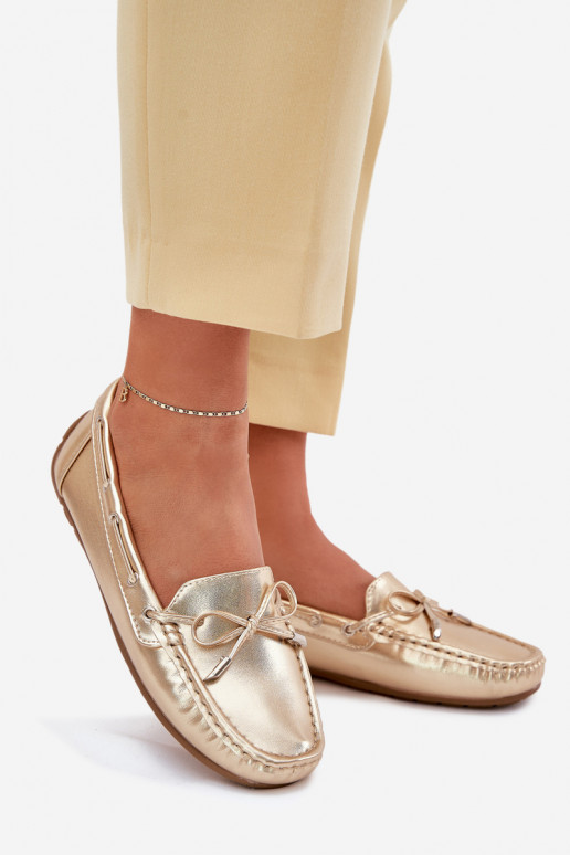 Sieviešu Eko Āda Mokasīni Zelta krāsas Si Passione