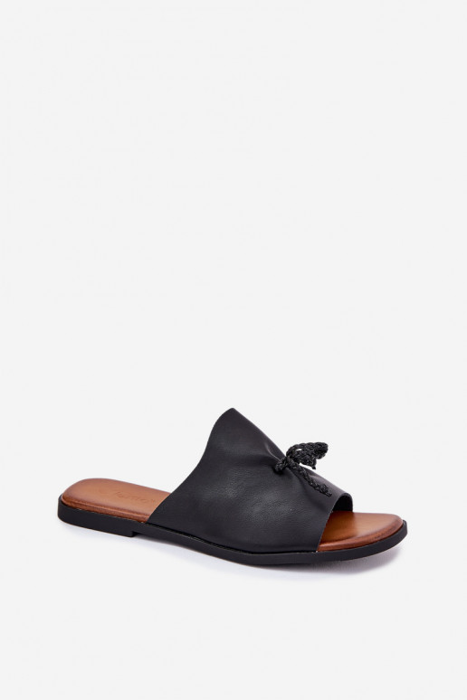 sieviešu čības ar platiem papēžiem Ar greznu INiązaniem melnas krāsas Norela sieviešu čības ar platiem papēžiem Ar greznu INiązaniem melnas krāsas Norela