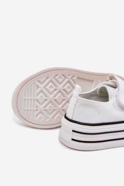 Bērnu brīvā laika apavi Ze Złotą Przypinką Lācis baltas krāsas Solena