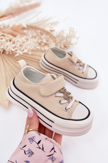 Bērnu brīvā laika apavi Ze Złotą Przypinką Lācis smilšu krāsas Solena