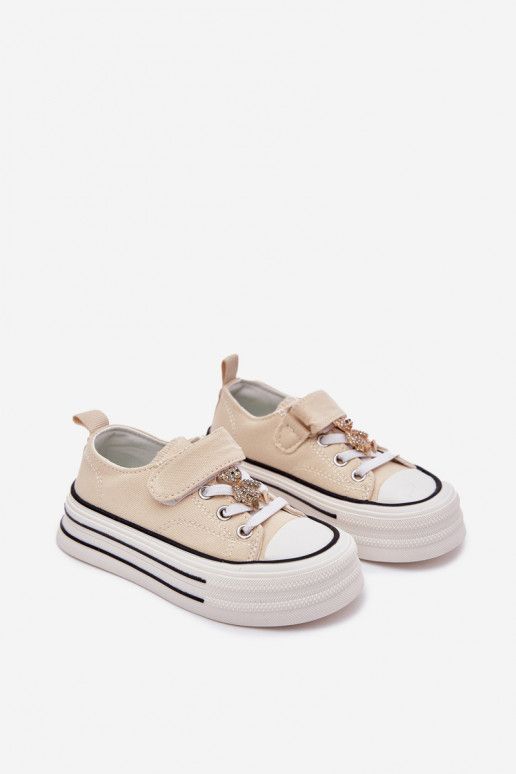 Bērnu brīvā laika apavi Ze Złotą Przypinką Lācis smilšu krāsas Solena