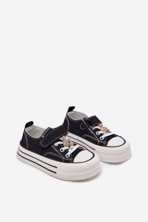 Bērnu brīvā laika apavi Ze Złotą Przypinką Lācis melnas krāsas Solena