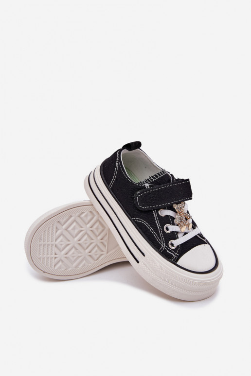 Bērnu brīvā laika apavi Ze Złotą Przypinką Lācis melnas krāsas Solena