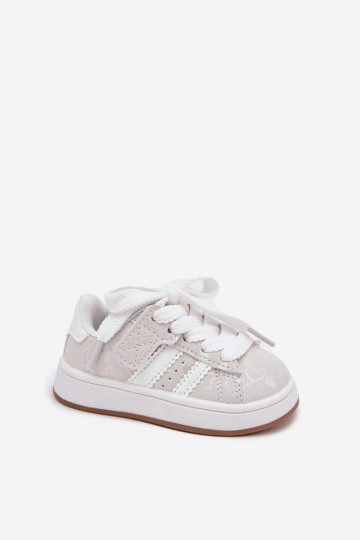 sporta apavi Sneakers modeļa apavi Bērnu apavi ar sirsniņām baltas krāsas Mirelle 2