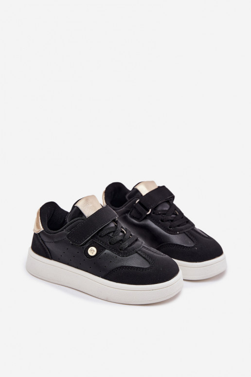 sporta apavi Sneakers modeļa apavi Bērnu ar lipīgām aizdarēm melnas krāsas Zarina