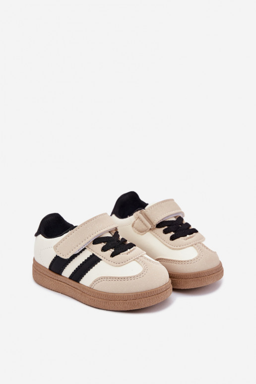 sporta apavi Sneakers modeļa apavi Bērnu apavi ar lipīgām aizdarēm smilšu krāsas Adelina