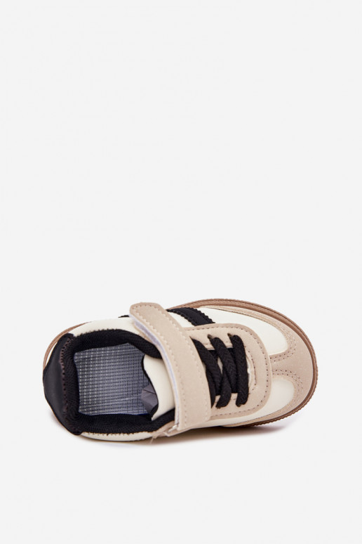 sporta apavi Sneakers modeļa apavi Bērnu apavi ar lipīgām aizdarēm smilšu krāsas Adelina