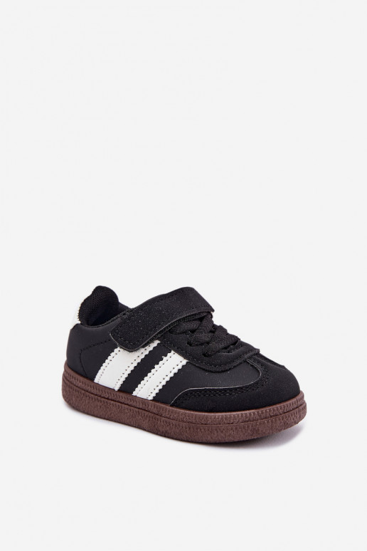 sporta apavi Sneakers modeļa apavi Bērnu apavi ar lipīgām aizdarēm melnas krāsas Adelina