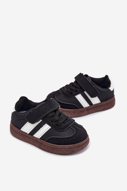 sporta apavi Sneakers modeļa apavi Bērnu apavi ar lipīgām aizdarēm melnas krāsas Adelina