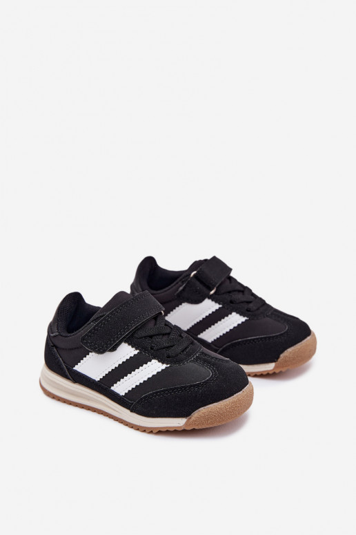 Bērnu kedu modeļu apavi sporta apavi ar lipīgām aizdarēm melnas krāsas Viona