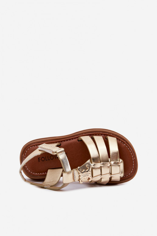 Bērnu sandales Ar greznu Detalem Zelta krāsas Serina