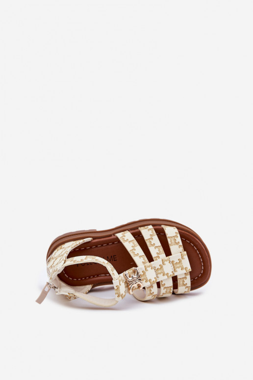 Bērnu sandales Gladiator Ze Zelta krāsasm Detalem smilšu krāsas Vesira