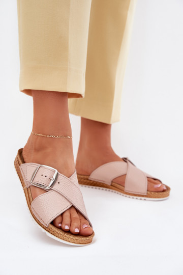 Čibas no dabīgas ādas Sieviešu ar sprādzēm Inblu VO0004GU Rozā krāsas