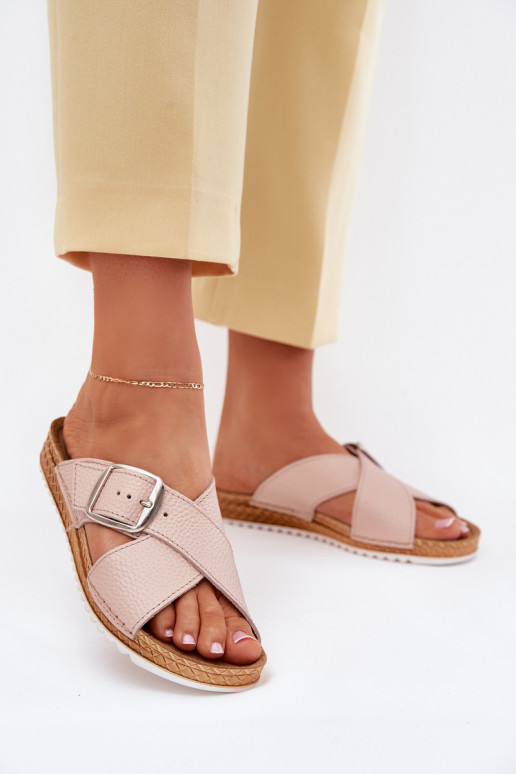 Čibas no dabīgas ādas Sieviešu ar sprādzēm Inblu VO0004GU Rozā krāsas