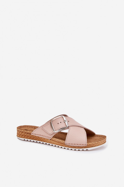 Čibas no dabīgas ādas Sieviešu ar sprādzēm Inblu VO0004GU Rozā krāsas