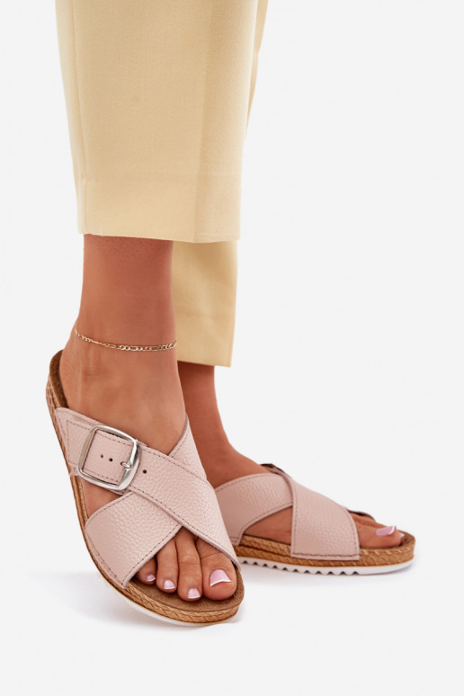 Čibas no dabīgas ādas Sieviešu ar sprādzēm Inblu VO0004GU Rozā krāsas