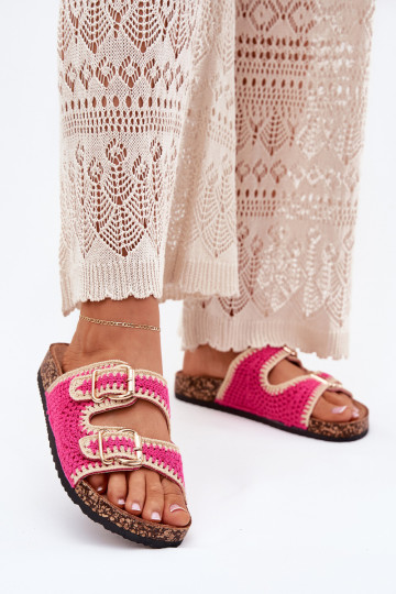 SzydełkoIne sieviešu čības Ze Zelta krāsasmi ar sprādzēmmi rozā krāsas Fenira