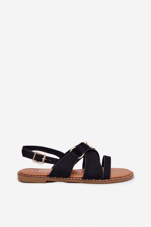 Sieviešu basenes ar platiem papēžiem Ze Zelta krāsasmi Kniedes melnas krāsas Zanira