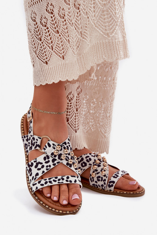 Sieviešu basenes ar platiem papēžiem Ze Zelta krāsasmi Kniedes Baltas-melnas krāsas Zanira